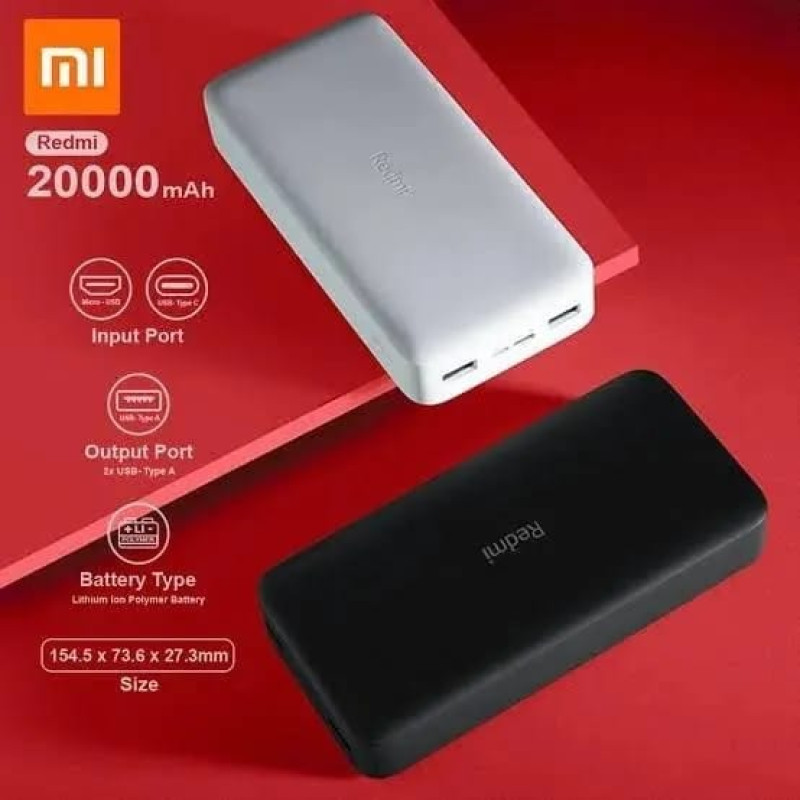 20000mAh Redmi 18W Two-Way Fast Charging Power Bank