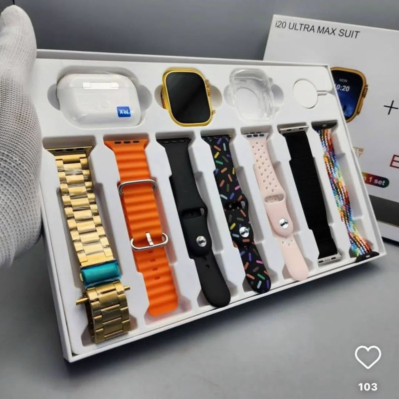 I20 Ultra Max 10-in-1 Smartwatch & Wireless Earbuds Bundle Set