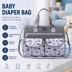 Large-Capacity Waterproof Multi-Function Baby Diaper Bag Backpack