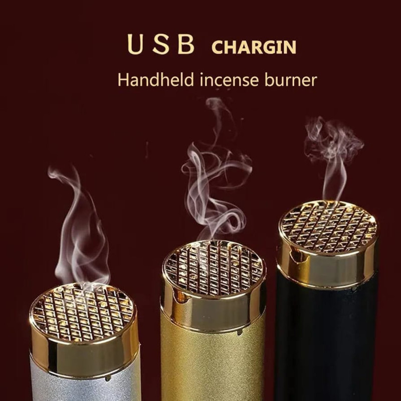 USB Rechargeable Electric Metal Bakhoor & Incense Burner Aroma Diffuser