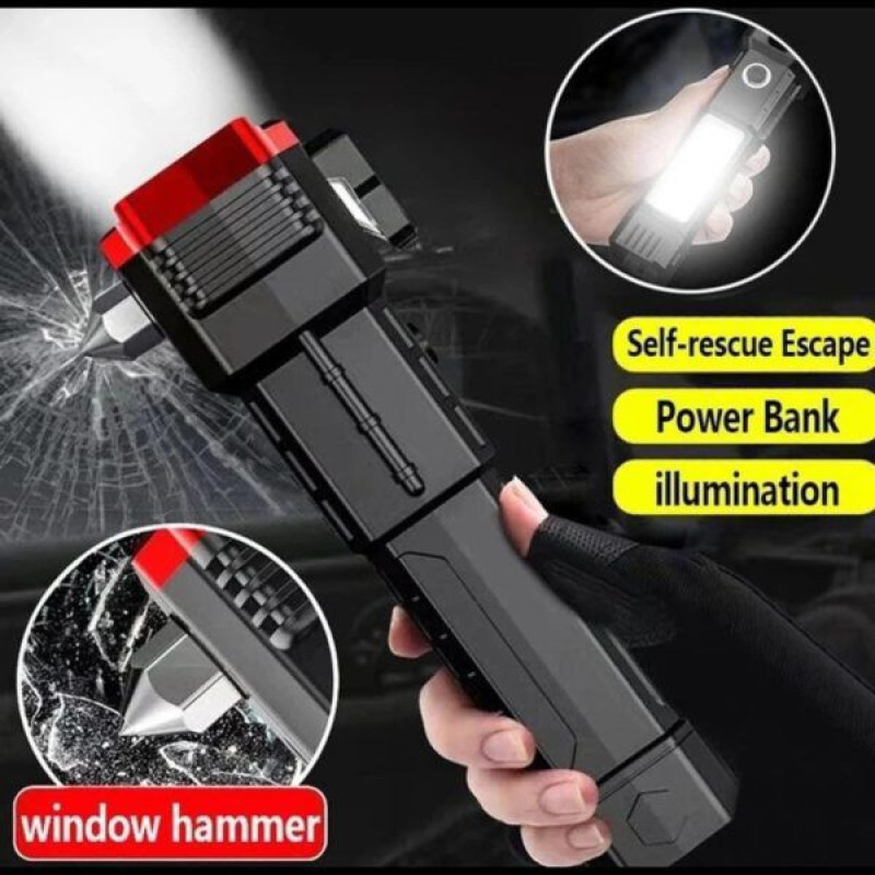 Multifunctional Tactical Hammer LED Emergency Flashlight