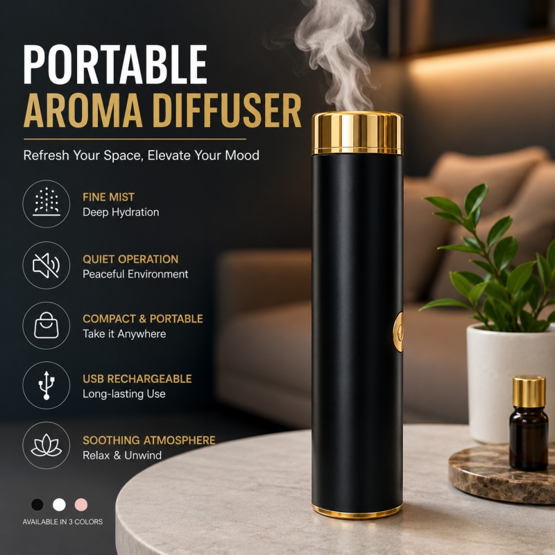 USB Rechargeable Electric Metal Bakhoor & Incense Burner Aroma Diffuser