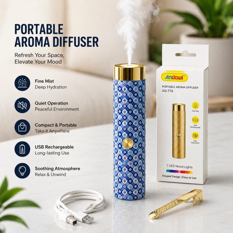 USB Rechargeable Electric Metal Bakhoor & Incense Burner Aroma Diffuser