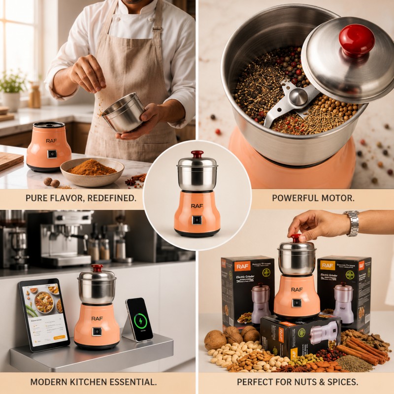 RAF Electric High-Speed Multifunctional Coffee, Spice & Grain Grinder
