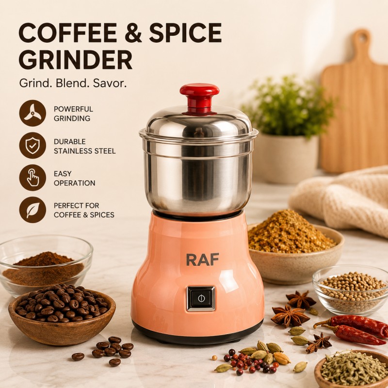 RAF Electric High-Speed Multifunctional Coffee, Spice & Grain Grinder