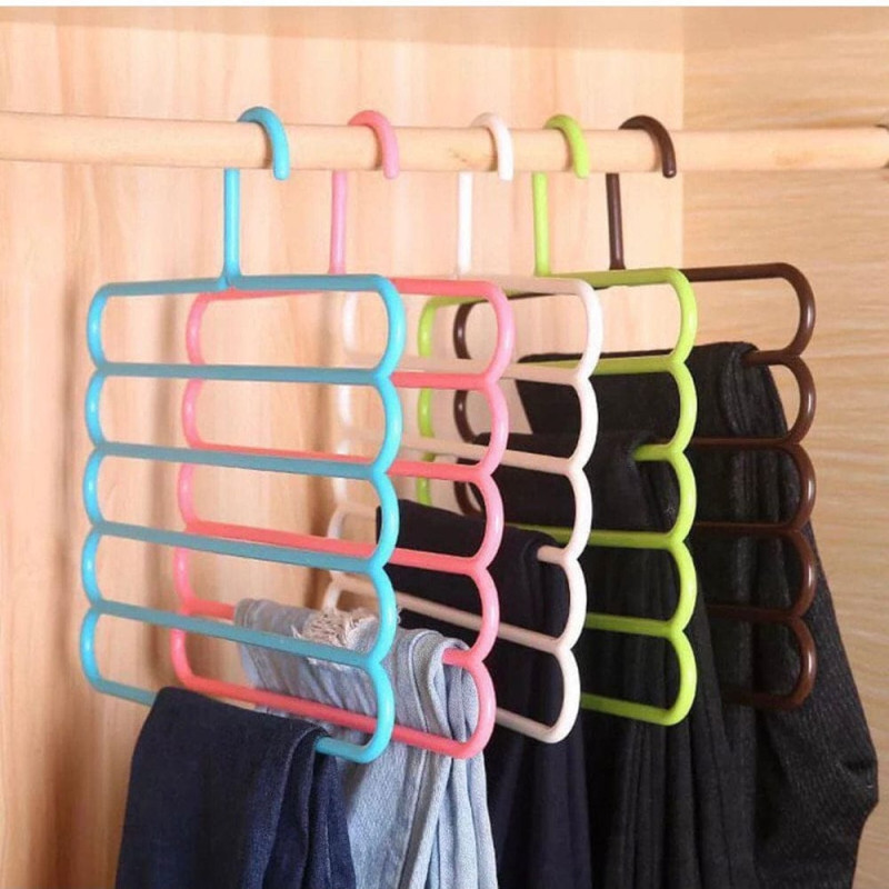 Multi-Layer 5-Hole Space-Saving Garment & Scarf Hanger