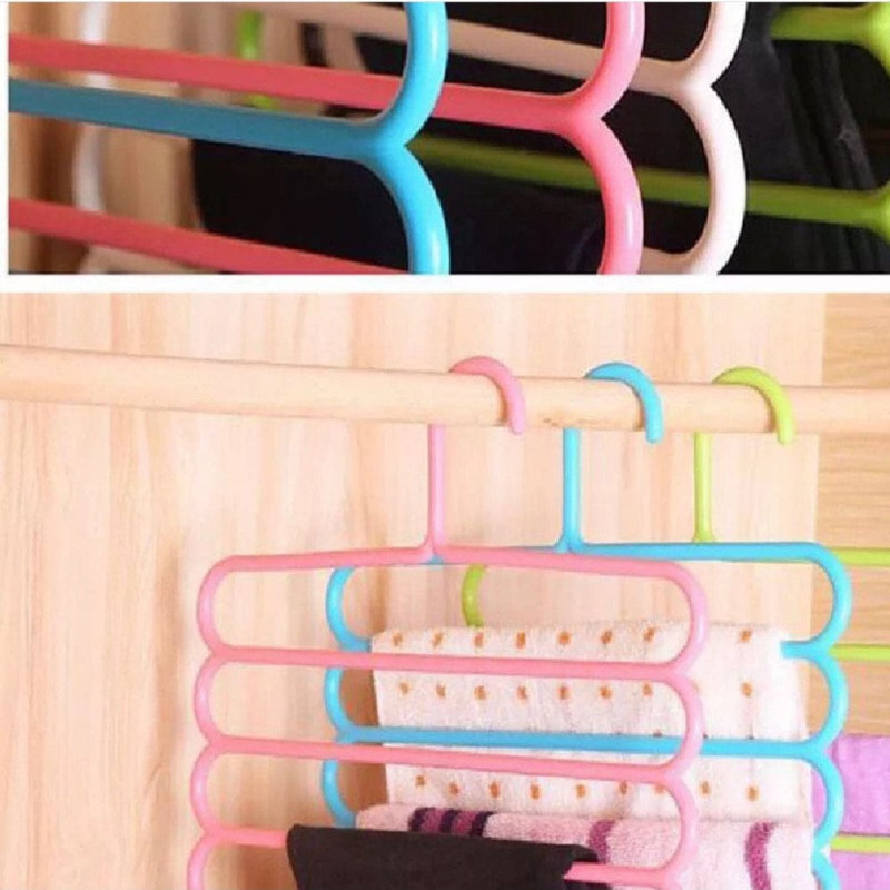 Multi-Layer 5-Hole Space-Saving Garment & Scarf Hanger