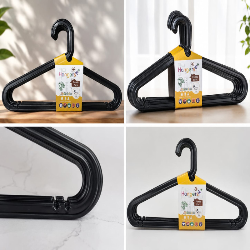 Plastic Clothes Hangers 6-Pack