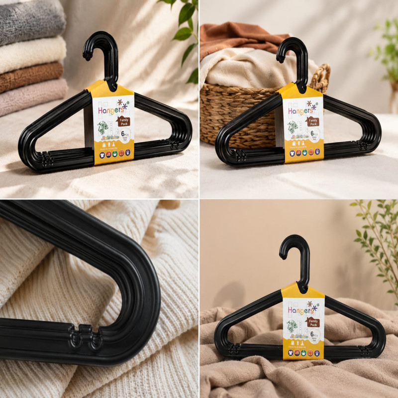 Plastic Clothes Hangers 6-Pack