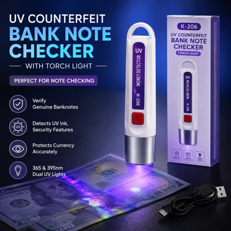 JC-205 UV Banknote Counterfeit Detector & Money Checking Torch