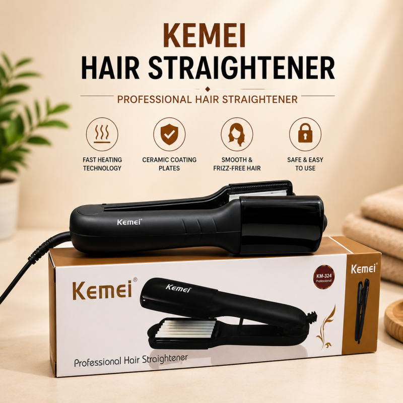 Kemei KM-324 Professional Hair Crimper & Styling Iron
