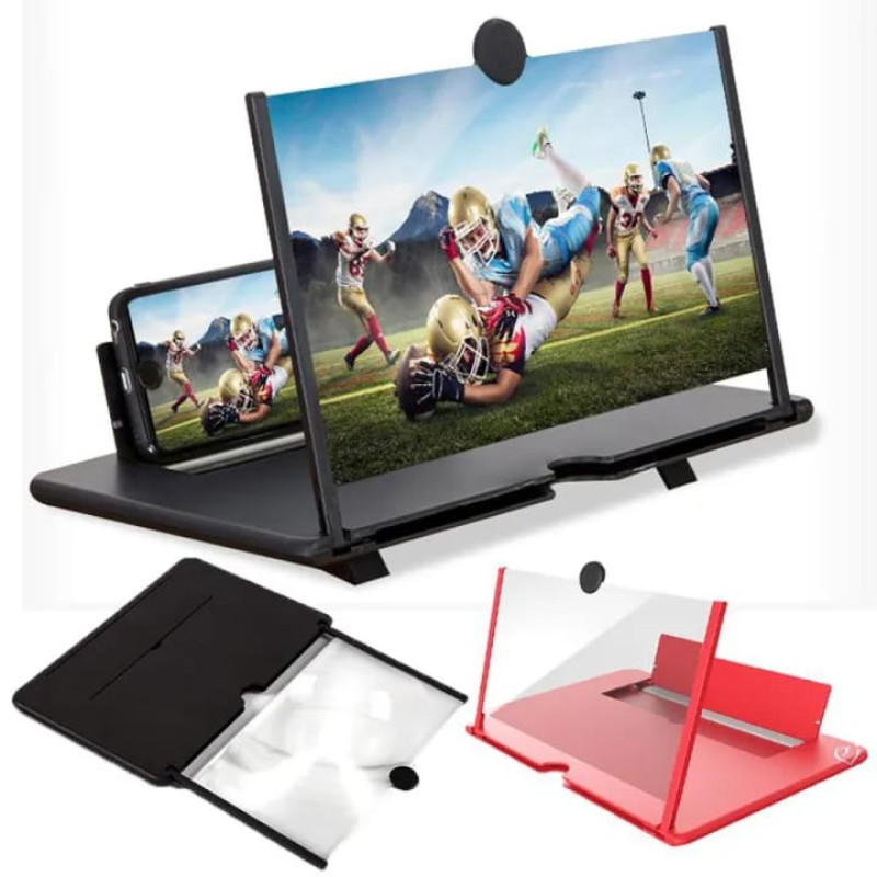 Portable Mobile 3D Screen Magnifier with Foldable Box Stand (Random Color)