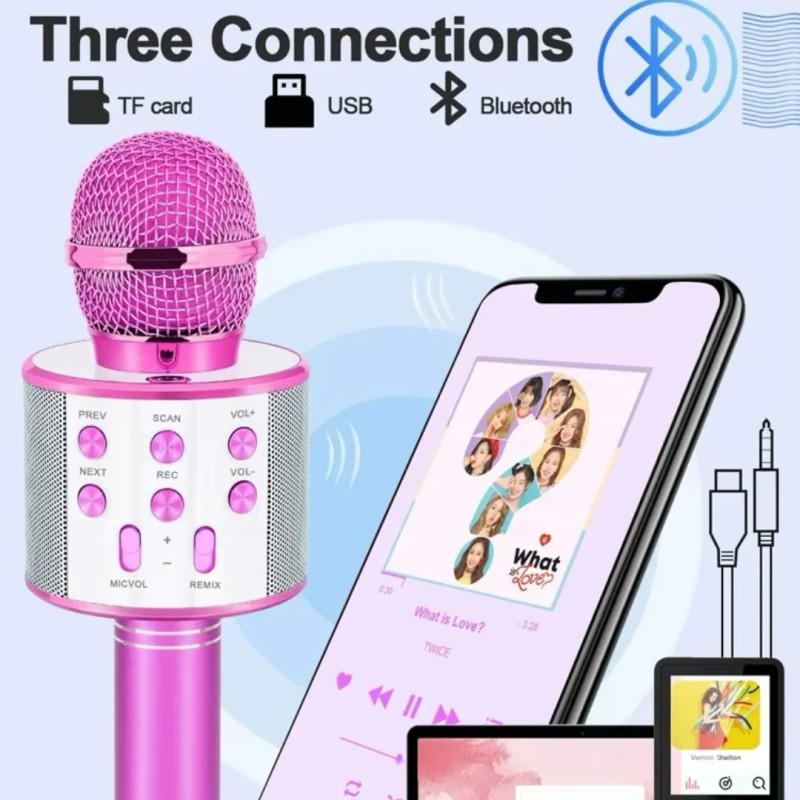 WS-858 Wireless Bluetooth Karaoke Microphone & Speaker