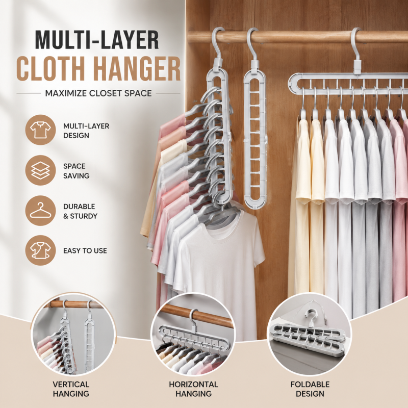 360° Rotatable 9-Hole Space-Saving Magic Clothes Hanger