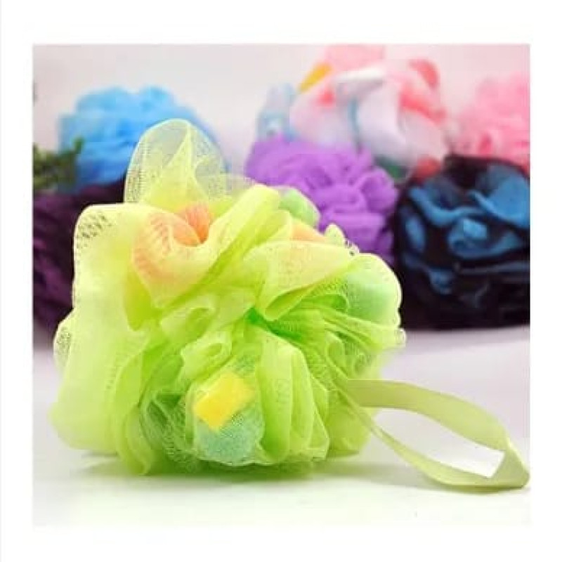Big Size Candy Color Exfoliating Bath Sponge & Mesh Body Scrubber