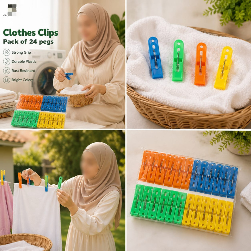 Colorful Plastic Clothes Pegs