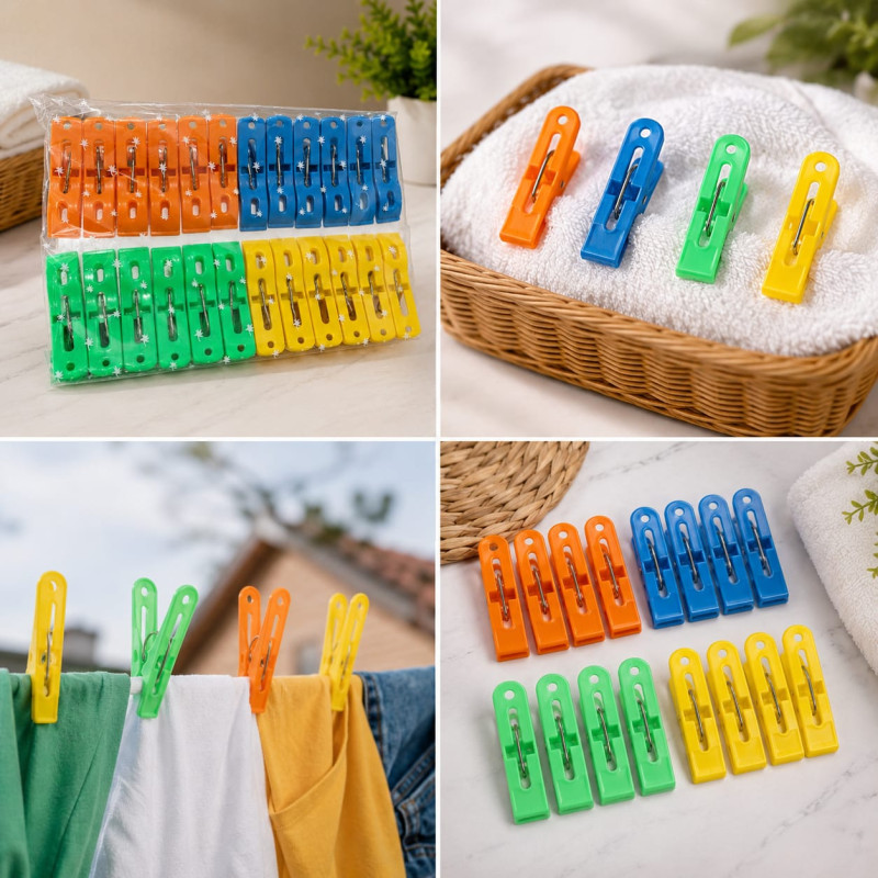 Colorful Plastic Clothes Pegs