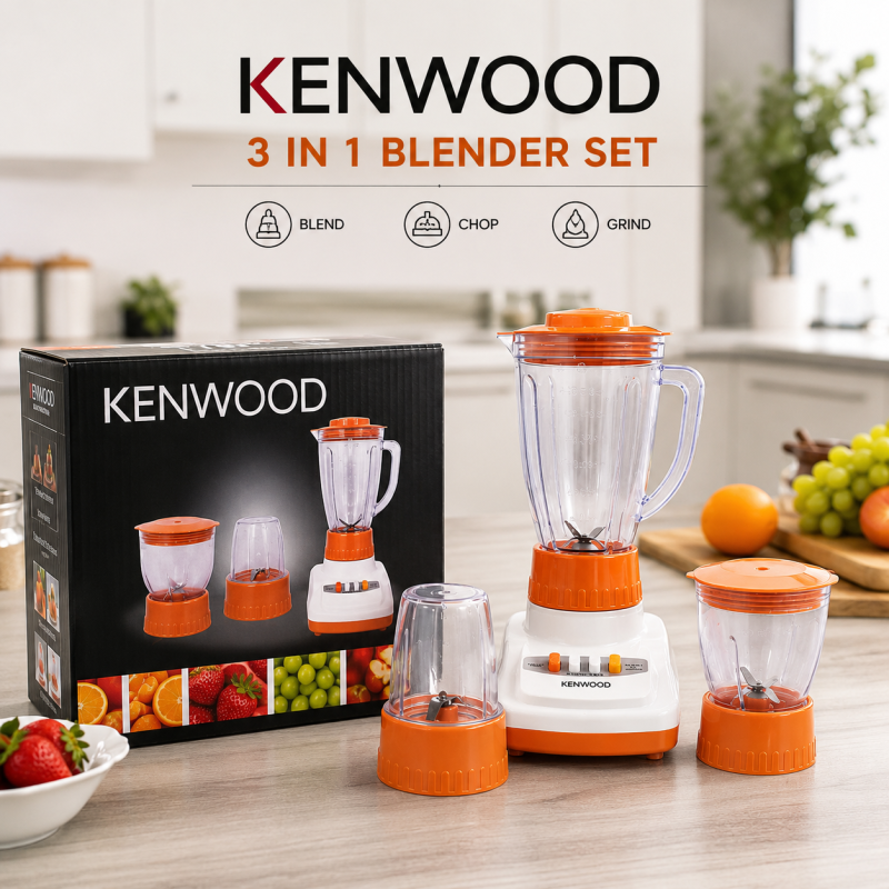 Kenwood Plus 3-in-1 Juicer, Blender & Chopper - Model KWR-3004