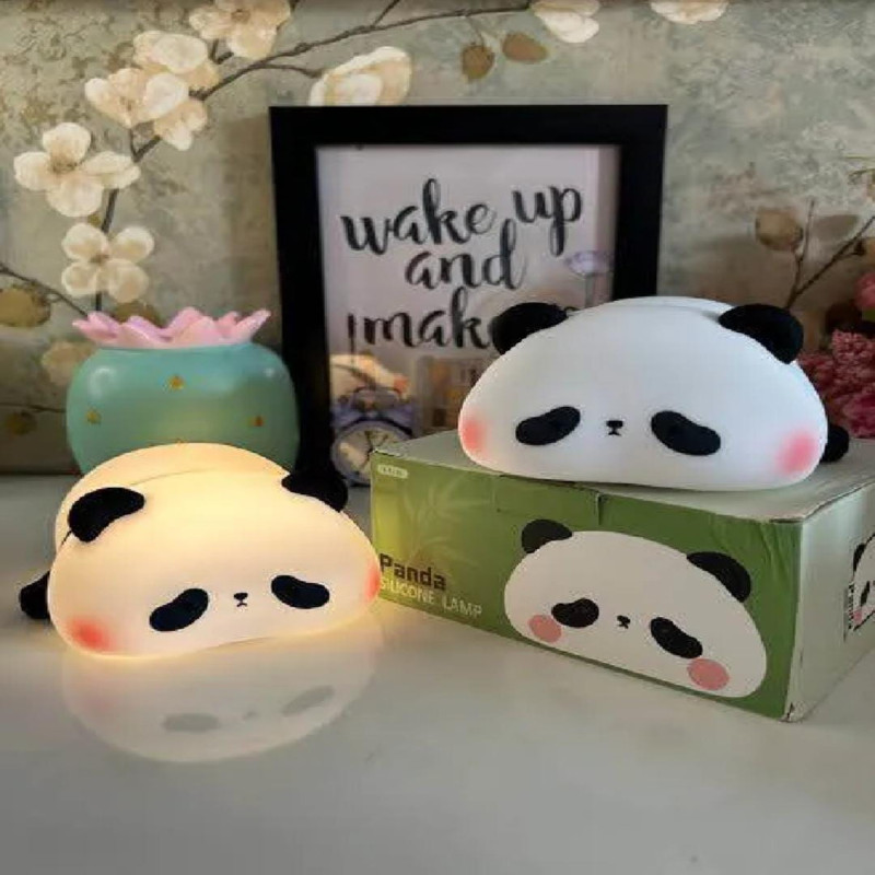 Cute Silicone Sleeping Panda USB Rechargeable Touch LED Night Light