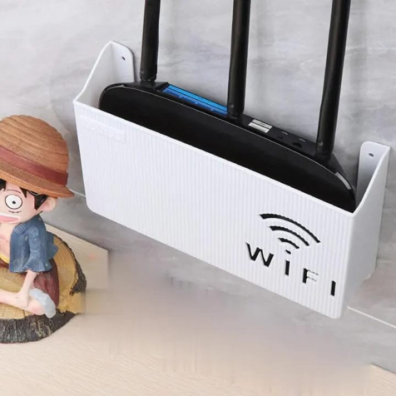 Wall-Mounted ABS Plastic WiFi Router Storage Box & Cable Organizer
