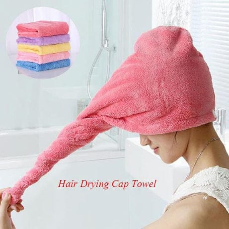 Quick-Drying Microfiber Hair Drying Cap & Absorbent Bath Towel Wrap