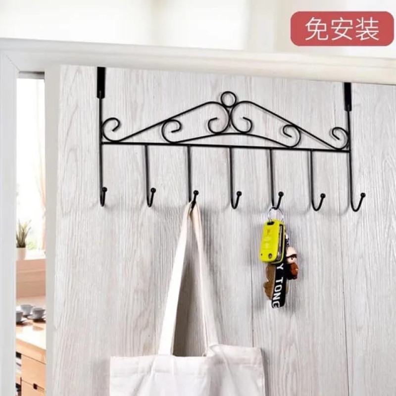 Over-the-Door 7-Hook Metal Organizer Rack