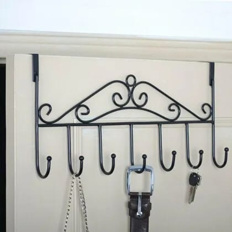 Over-the-Door 7-Hook Metal Organizer Rack