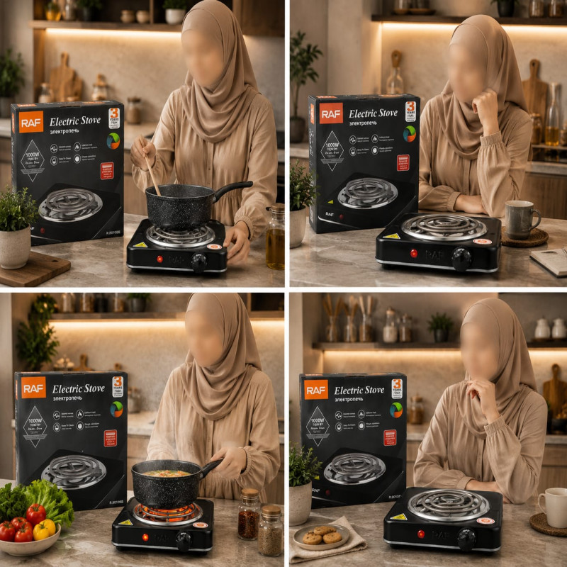 RAF Single Burner Electric Hot Plate Stove - 1000W