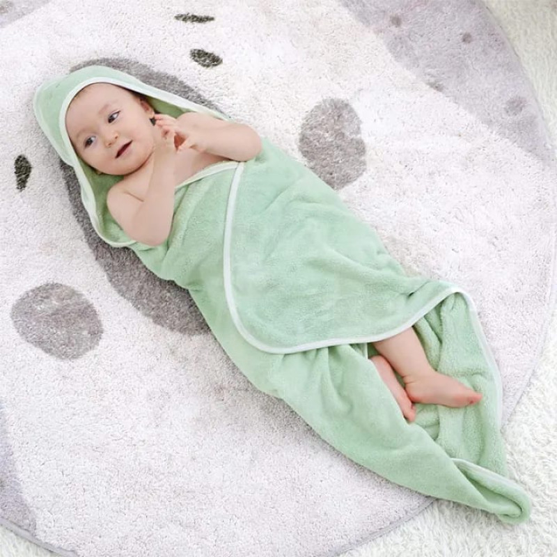 MORI Organic Cotton Super Soft Baby Hooded Towel (Blue)
