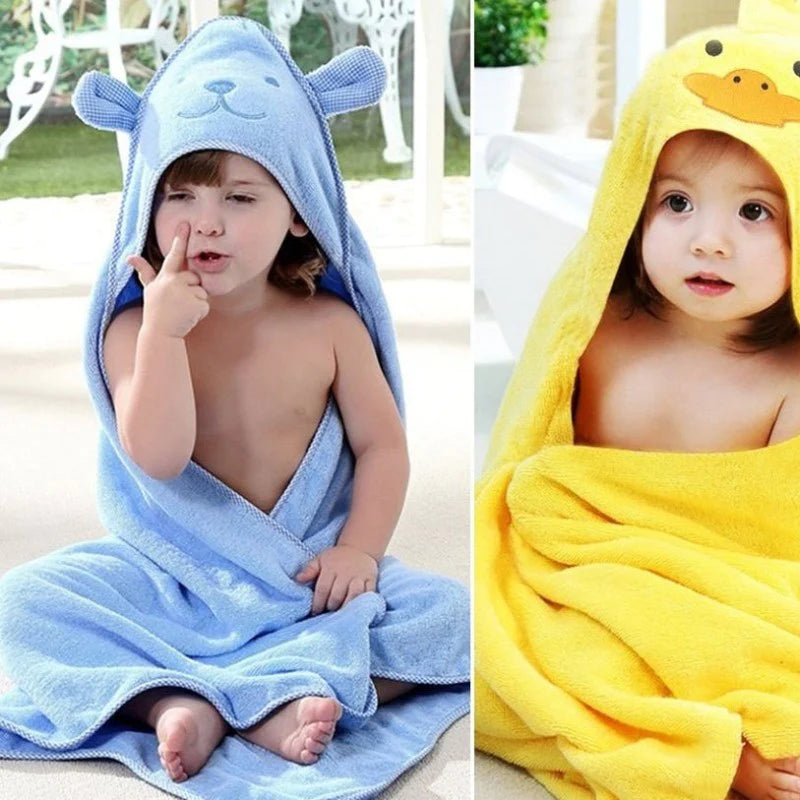 MORI Organic Cotton Super Soft Baby Hooded Towel (Blue)