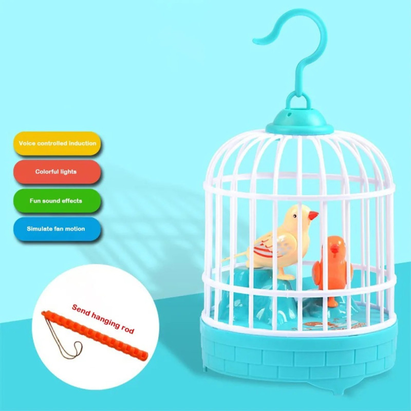 Interactive Electronic Pet Bird Cage Toy with Sound and Motion