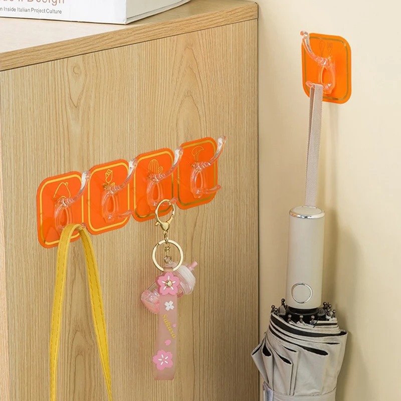 Multi-Purpose Row Hook Patti - Heavy-Duty Wall Mount Clothes & Utility Rack