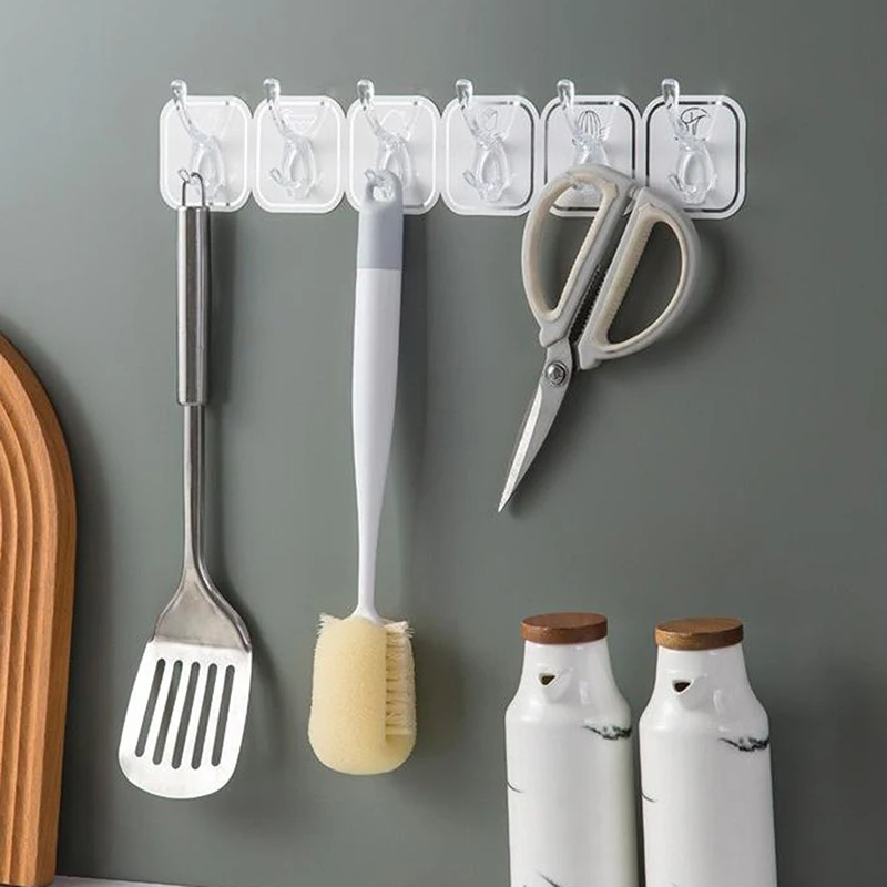 Multi-Purpose Row Hook Patti - Heavy-Duty Wall Mount Clothes & Utility Rack