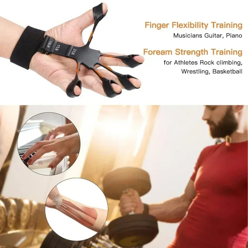 Adjustable Resistance Finger Grip Strengthener - Hand & Forearm Exerciser