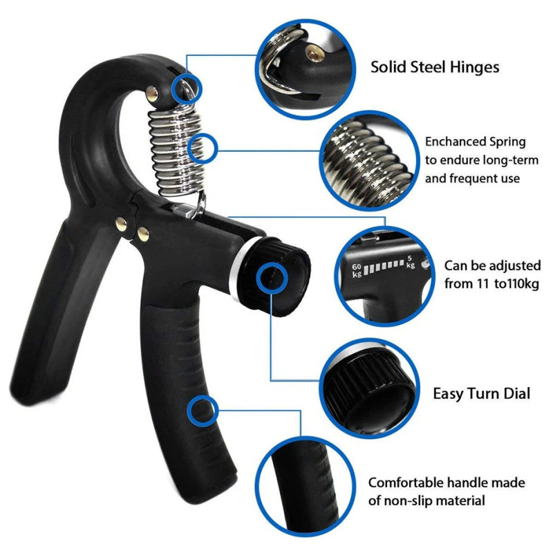 Heavy-Duty Adjustable Resistance Hand Grip Strengthener - Forearm Exerciser
