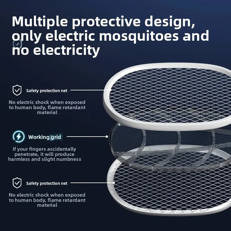 2-in-1 Rechargeable Electric Mosquito Racket & UV Trap LED Bat