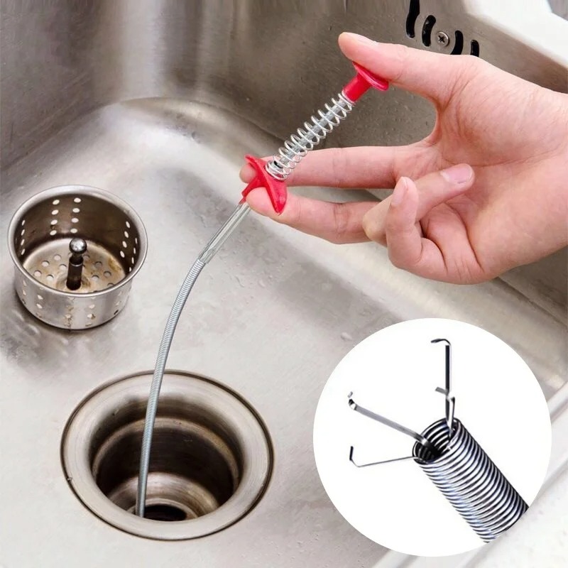 Flexible Stainless Steel Sink Wire & Drain Cleaning Brush - Plumbing Unclogging Tool