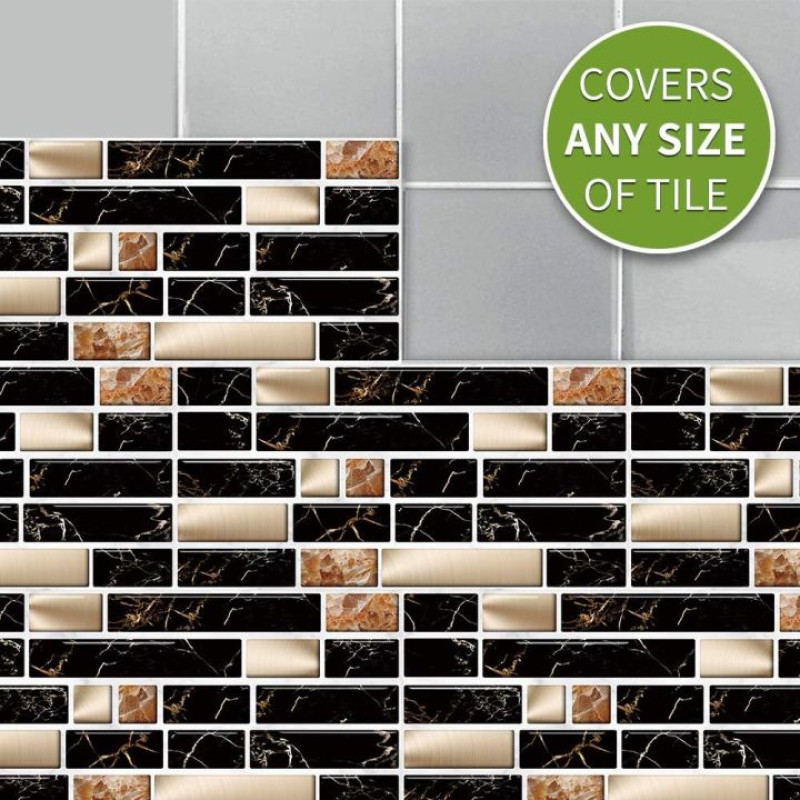Self-Adhesive Mosaic Tile Stickers - Peel & Stick Waterproof Wall Decals