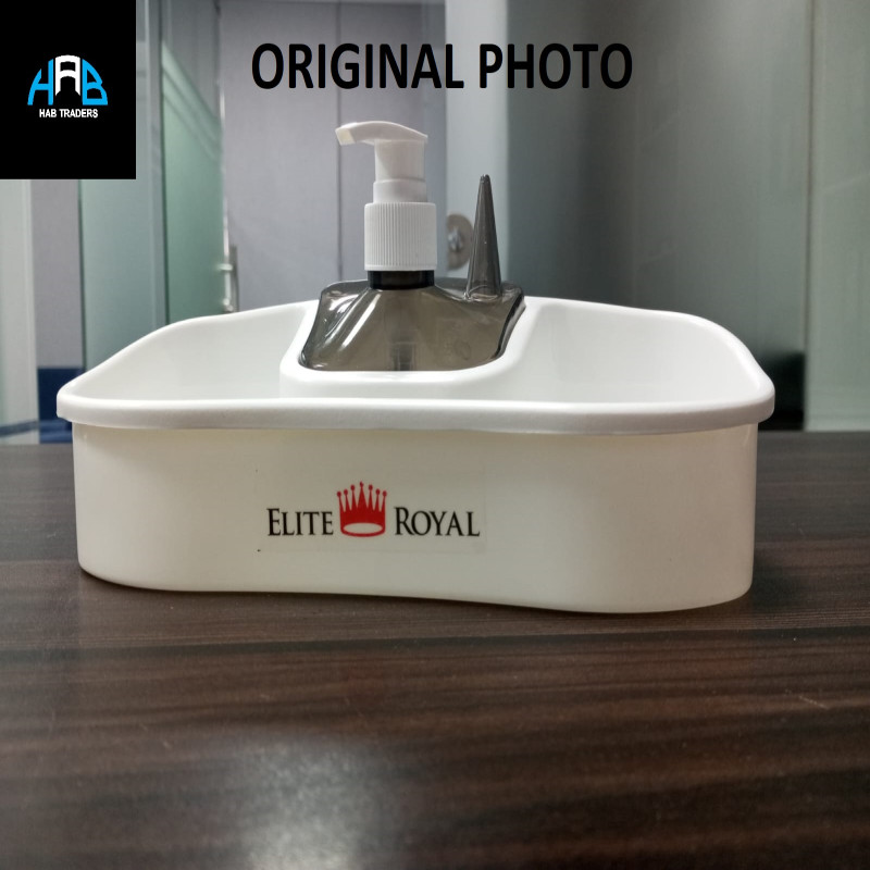 Active Cleaner Press-Pump Liquid Soap Dispenser and Scrubber Caddy