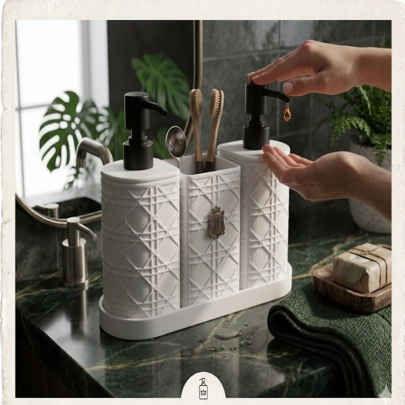 3-Piece Luxury Bathroom Accessories and Soap Dispenser Set