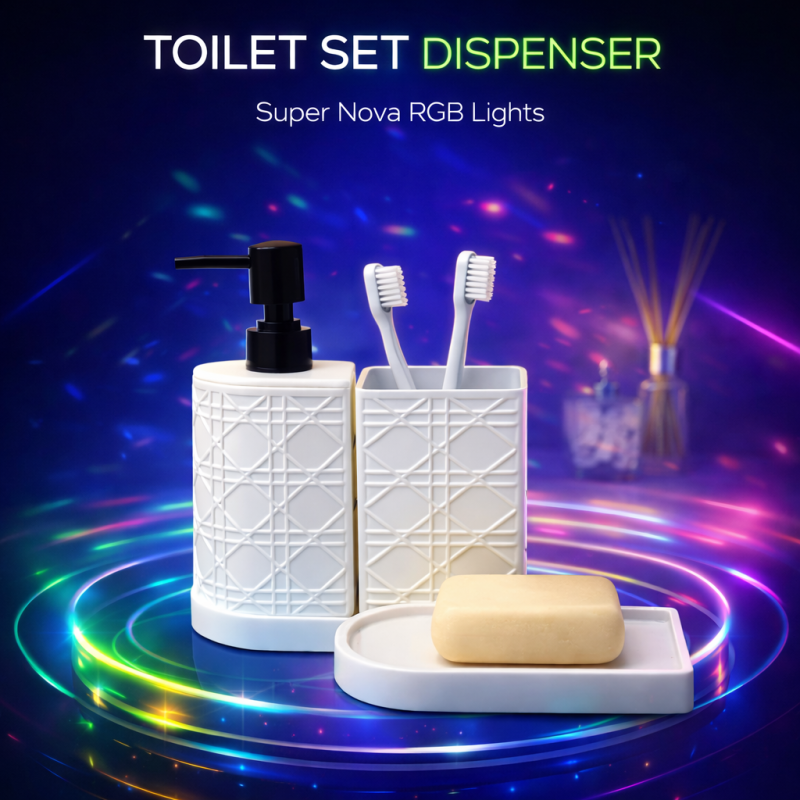 2-Piece Bathroom Soap Dispenser and Tumbler Set