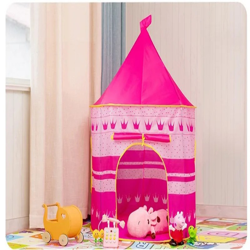 Portable Kids Folding Princess and Knight Castle Play Tent House