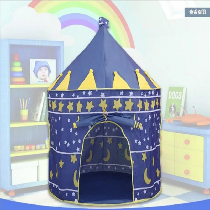 Portable Kids Folding Princess and Knight Castle Play Tent House