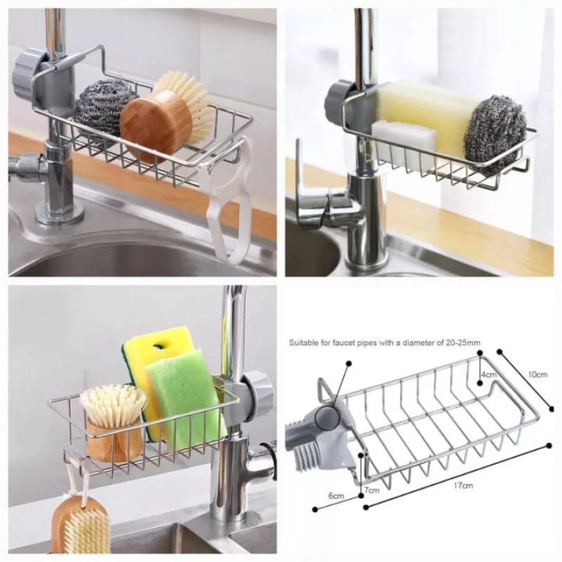Multi-Function Adjustable Sink Storage Rack & Sponge Holder