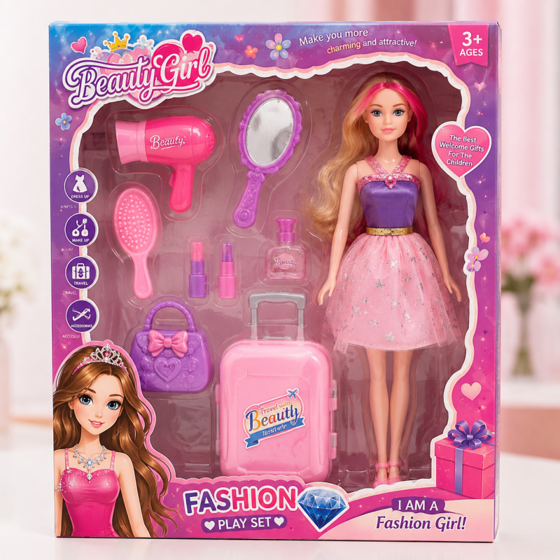 Classic Barbie Fashion Doll and Accessories Play Set