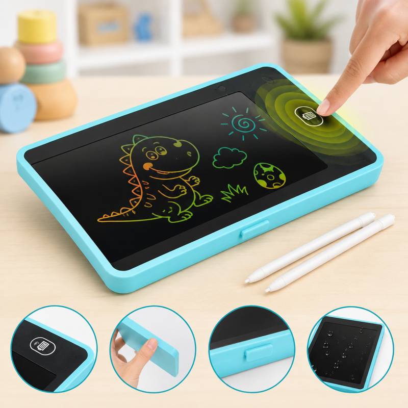 Multifunctional LCD Writing Tablet Pencil Box with Built-In Calculator