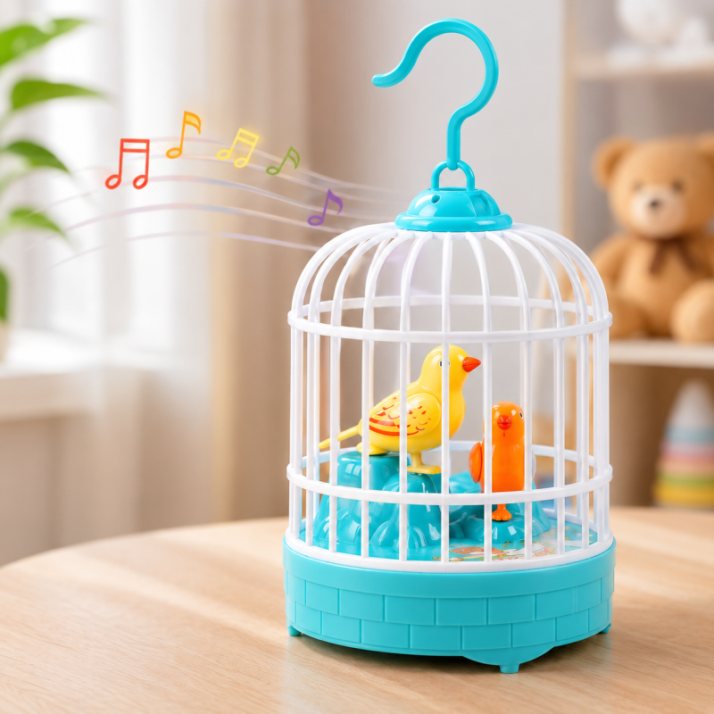 Interactive Electronic Pet Bird Cage Toy with Sound and Motion