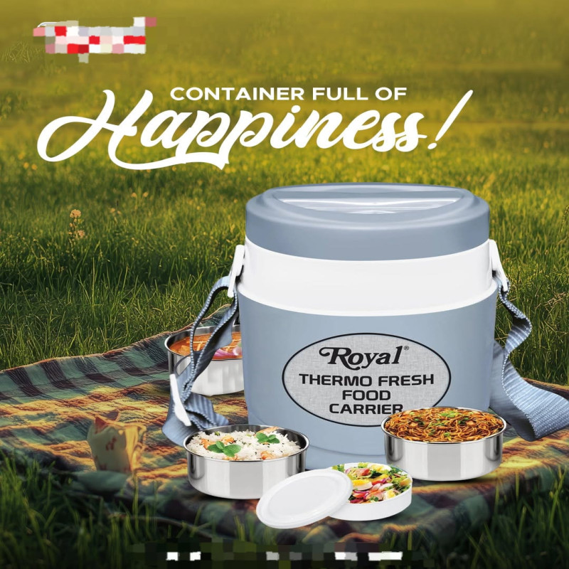 Royal Thermo Fresh Ultra 4-Tier Insulated Stainless Steel Lunch Box