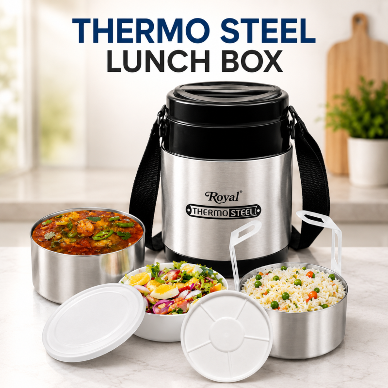 Legend-3 Thermosteel Insulated 3-Tier Food Carrier and Lunch Box