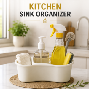 Active Cleaner Press-Pump Liquid Soap Dispenser and Scrubber Caddy